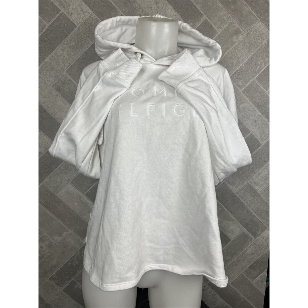 Tommy Hilfiger Sport White Cowl Neck Sweatshirt Size Small
